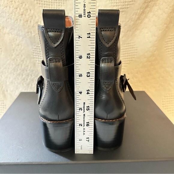 NWT Coach Leather Black Moto Chelsea Ankle Boot Booties Block Heel Size 9.5 - Picture 10 of 11